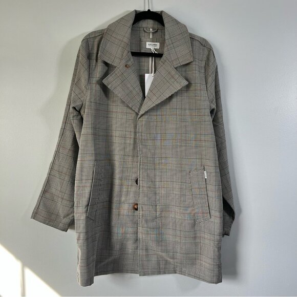 NWT Banks Journal Downtown Check Plaid Trench Coat Jacket Crock S L Gingham - Picture 6 of 13